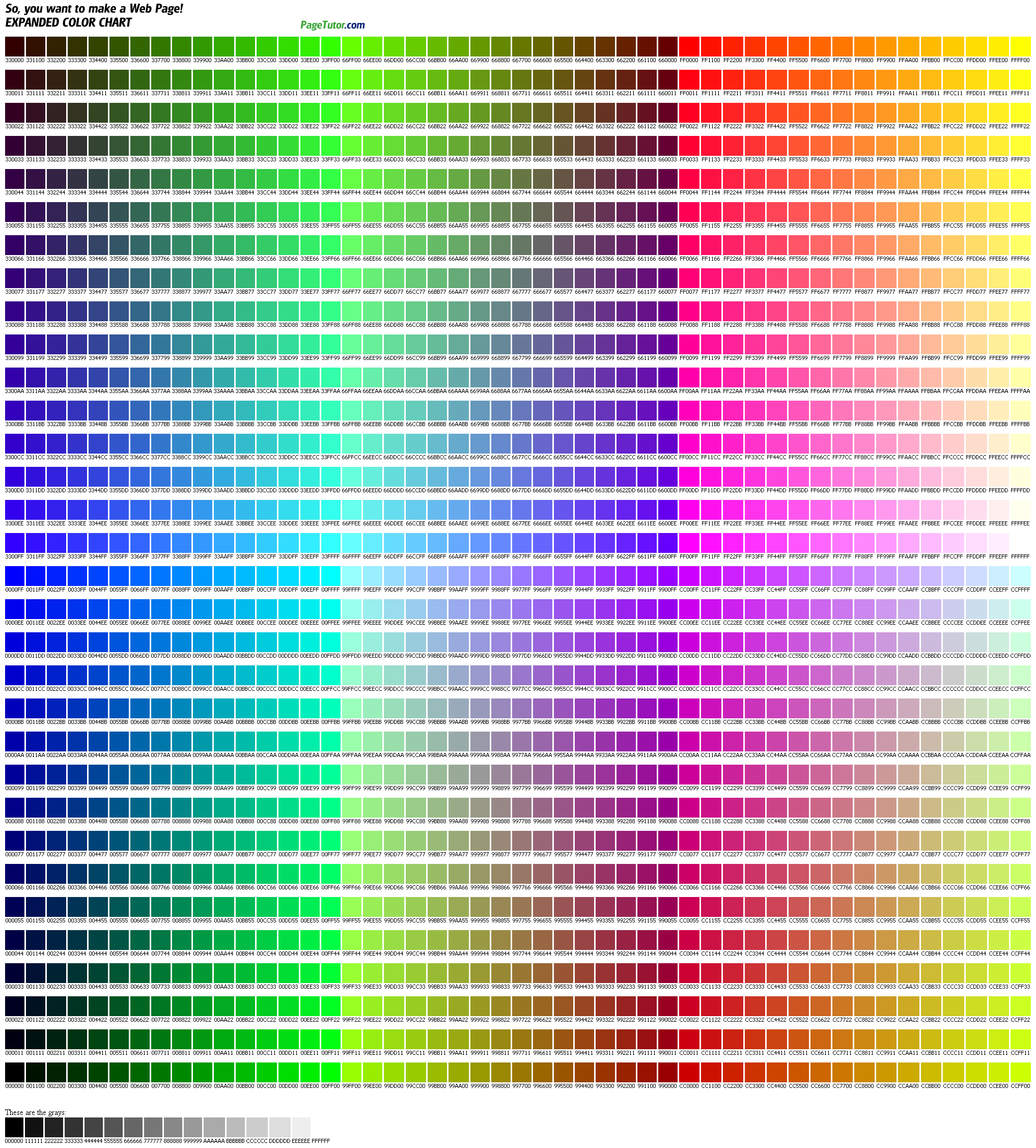 Graal Color Chart